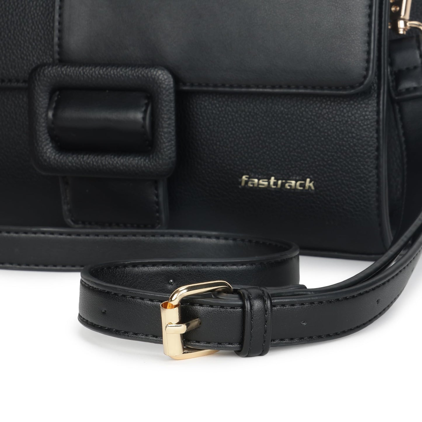 Fastrack Boldlock Satchel Bag | Women’s Faux-Leather Handbag | Top Handle & Detachable Strap | Magnetic Flap + Zipper Closure | Everyday Casual & Work Carry