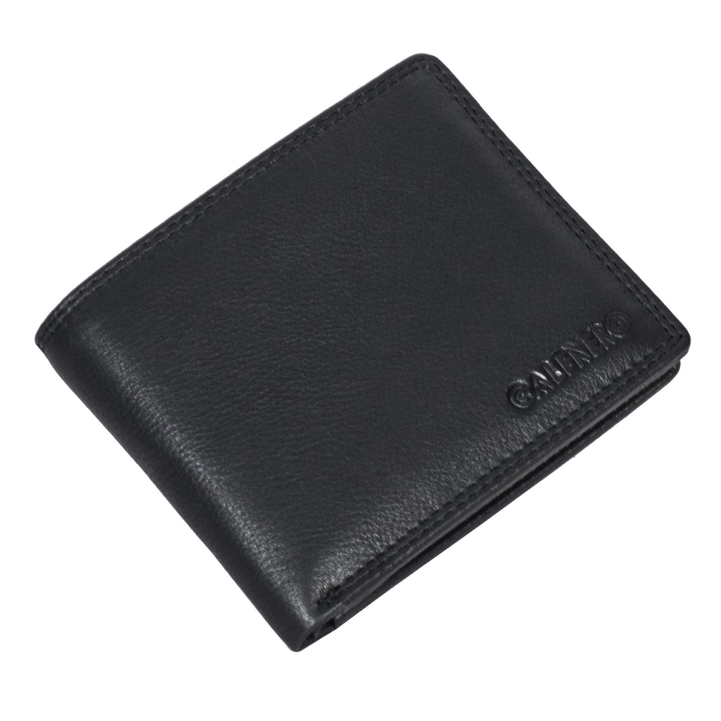 Calfnero Men's Genuine Leather RFID Wallet | Bi-Fold Wallet with Flip-Up ID Window, Multiple Card Slots & Cash Compartments | Premium Leather Wallet for Men