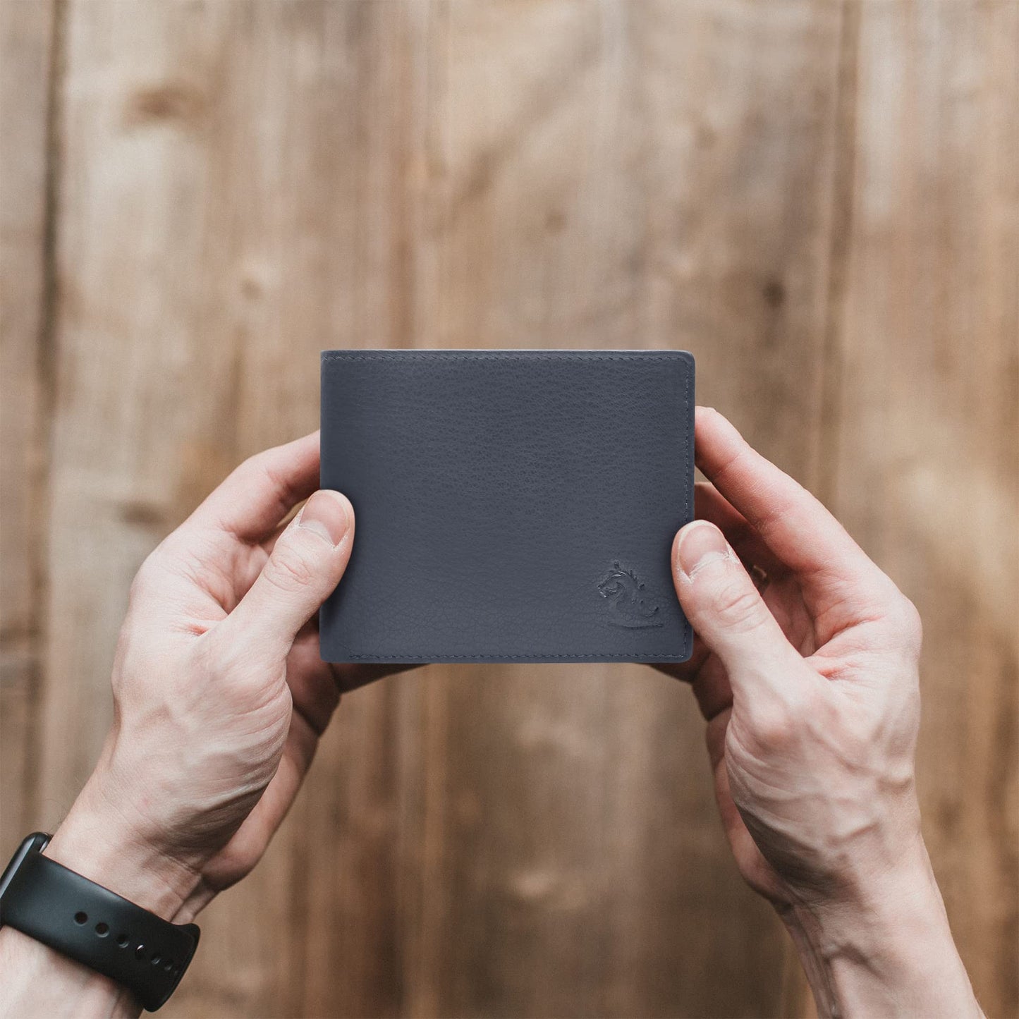 KARA Blue Genuine Leather Wallet for Men I Slim Bifold Men's Leather Wallets with Coin Pocket and Card Holder Slot