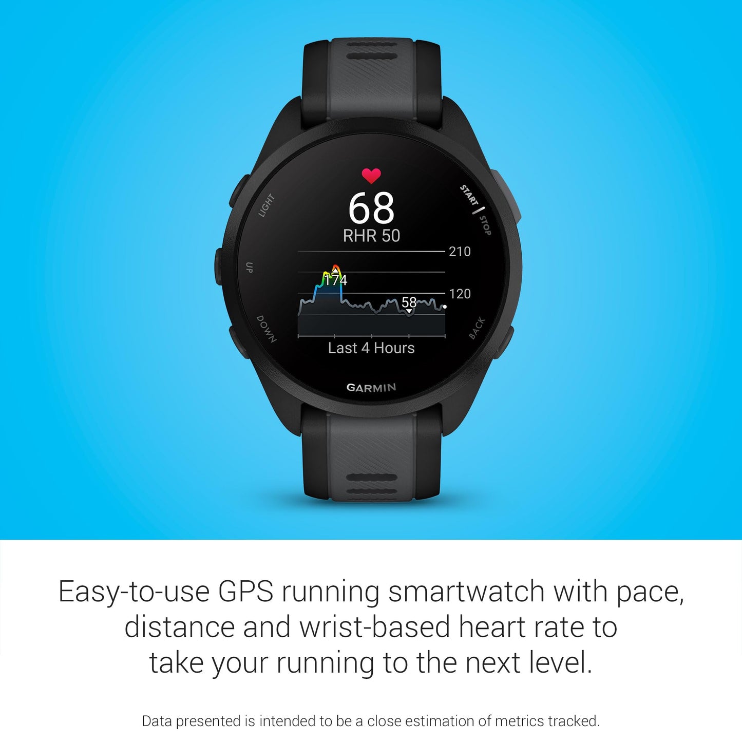 Garmin Forerunner 165, Running Smartwatch with GPS, Colorful AMOLED Display, Training Metrics and Recovery Insights, (Black/Salte Gray)