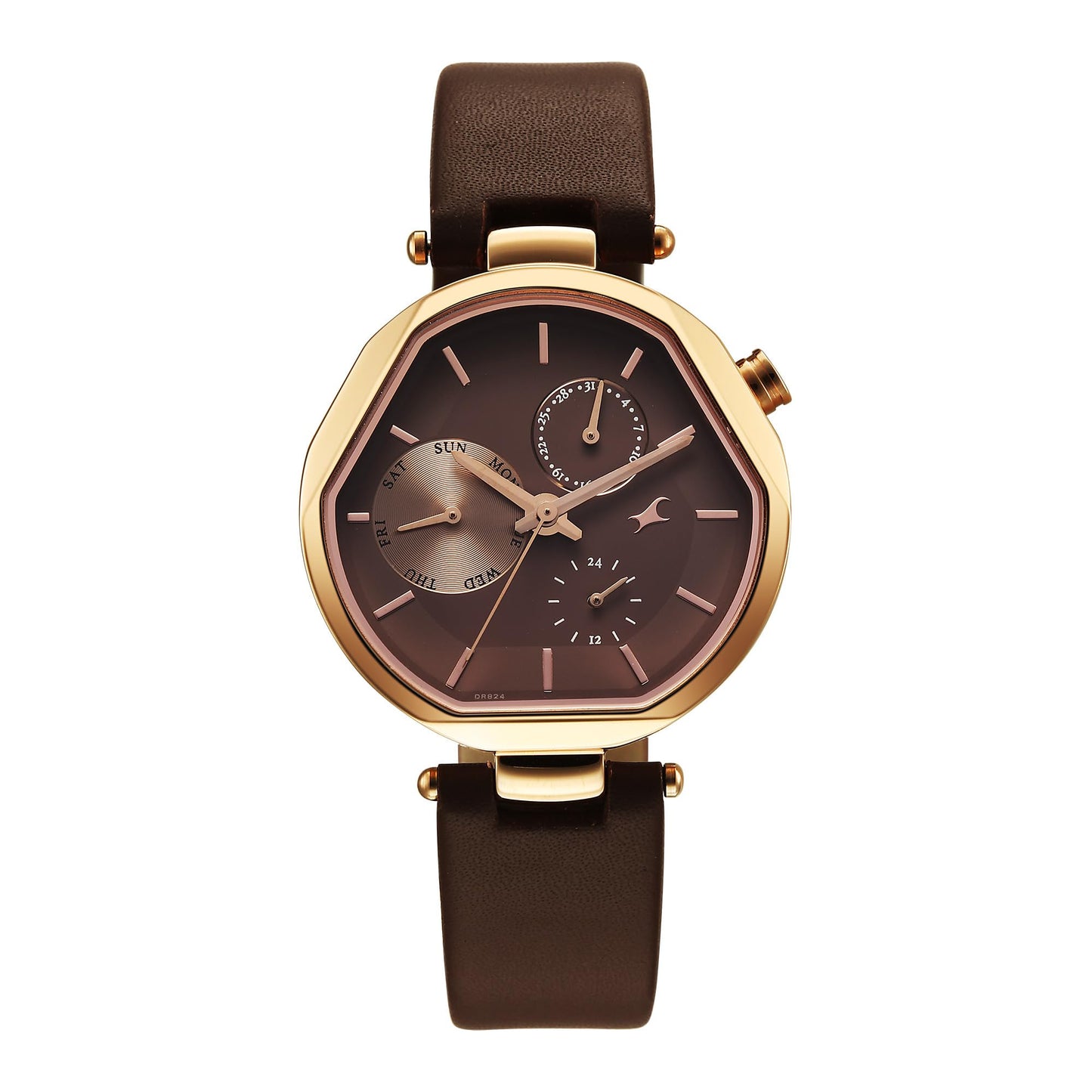 Fastrack TIK Tok 5.0 Quartz Brown Shaped Dial Women's Watch | Leather Strap Material | Watches for Women Analog - 6319WL01