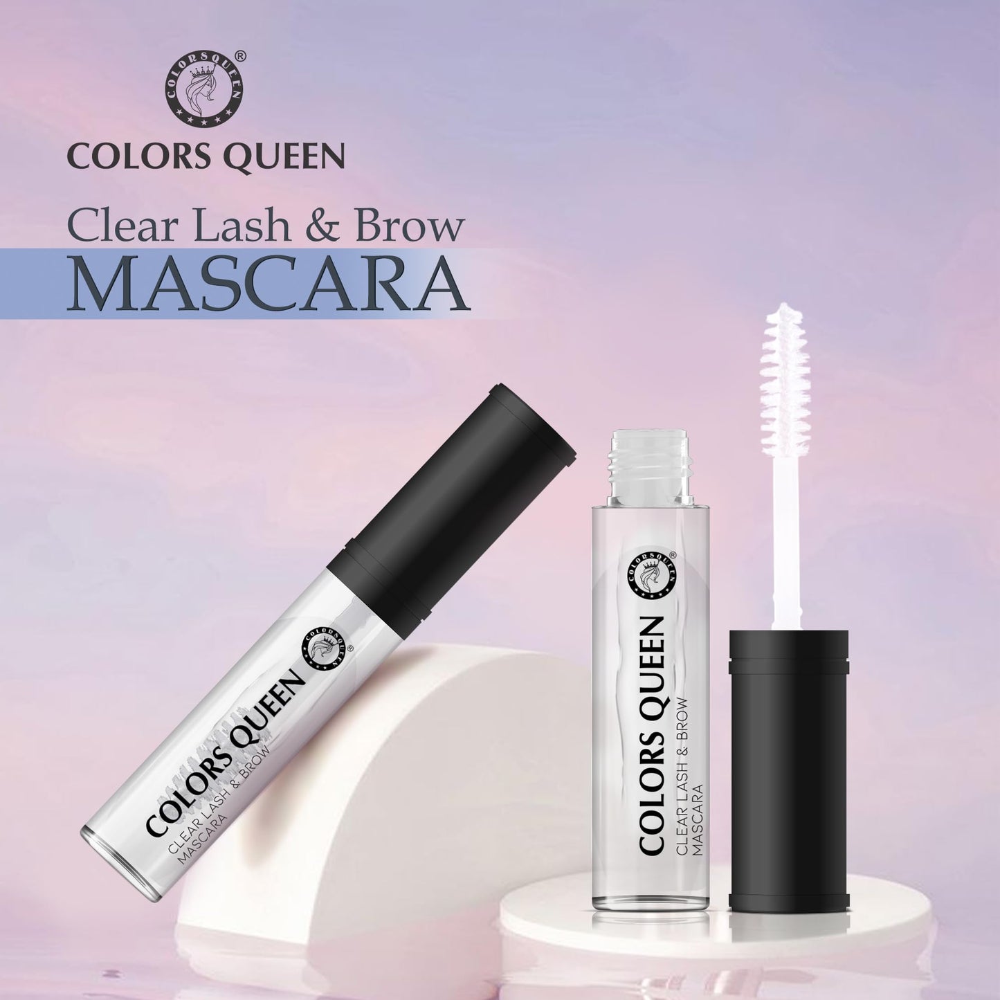 Colors Queen Clear Lash & Brow Mascara – 7ml | Waterproof & Long Lasting Clear Eye Brow Enhancer, Eye Brow Set Gel & Shaper, Transparent Mascara for Women Enriched with Vitamin E
