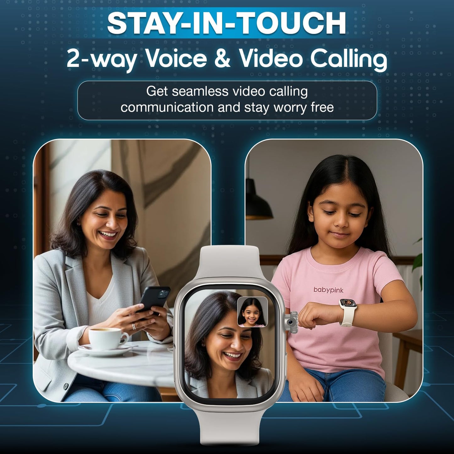 Sekyo 'Neo Fit' 4G Smart Watch for Kids | AI Learning Coach, Whatsapp, Video Calling, GPS Tracker, Health Monitoring, Habit Coach| Edu-Games, Step Count, Camera, SOS, Geo Fence, Sim Card |Parental App