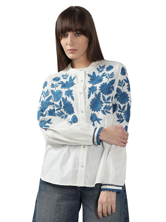 VERO MODA Women's Cotton Regular Fit White Shirt