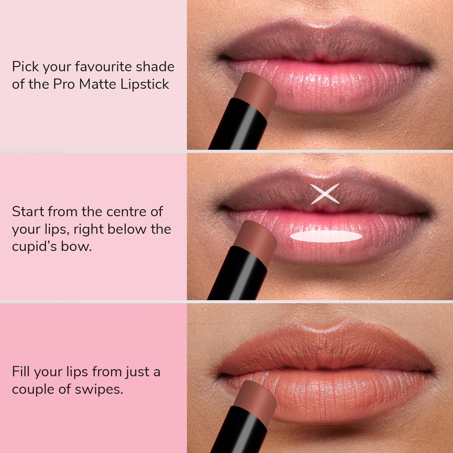 Mila Beauté Pro Matte Lipstick | Highly Pigmented & Long lasting | Semi Matte Finish | Light Weight Lipstick | Single Swipe Application | Luxurious Lip Color | Shade - (Zeenat, 4.2g)