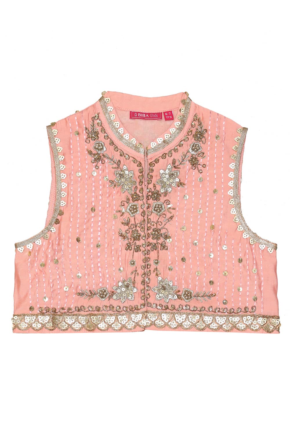 BIBA GIRL EMBROIDERY FITTED KID(KW4766_POWDER BLUE_19)