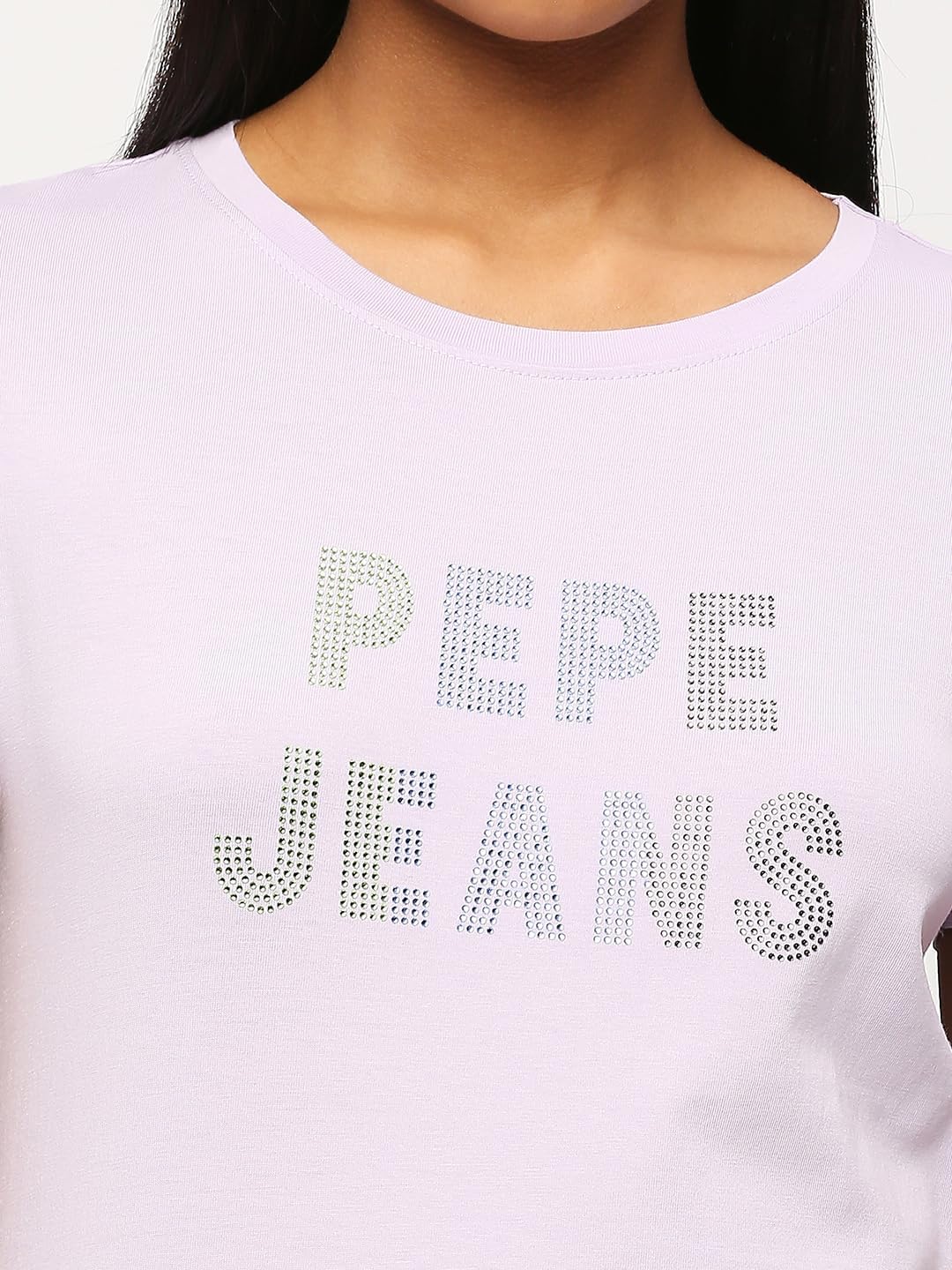 Pepe Jeans Women's Regular Fit Embellished T-Shirts