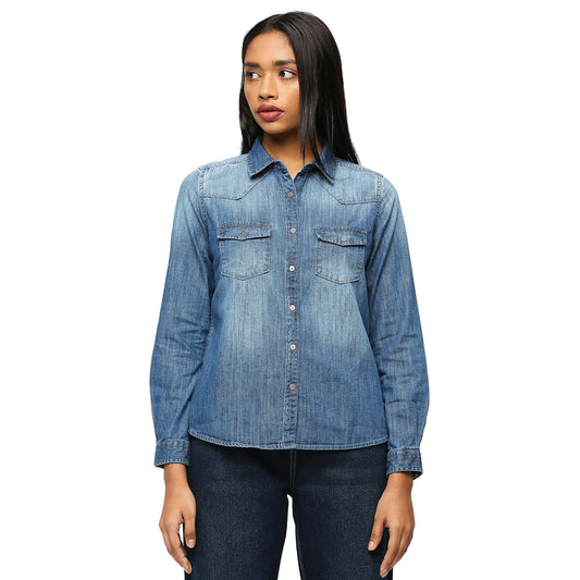 Pepe Jeans Women's Regular Fit Shirt (PL305089CA0_Dark Used