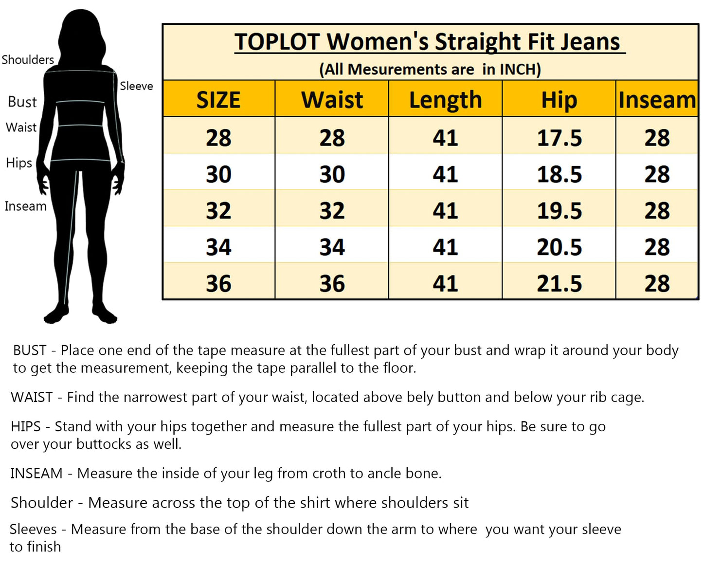 TOPLOT Jeans for Women || Women High Rise || Wide Leg Pants || Straight fit Jeans for Woman (Straight-Jeans-5204-Off White-28)