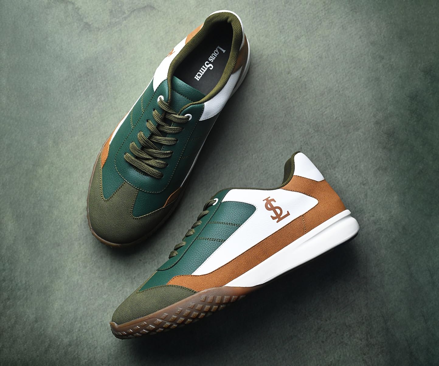 LOUIS STITCH White and Tan Sneaker for Men | Comfortable Sneaker | LSP-SNK-AVI004 | UK-9