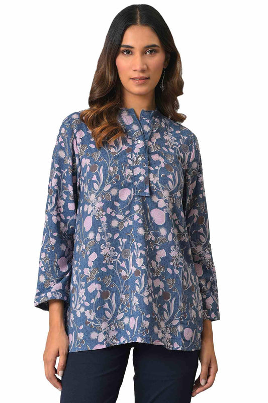 W for Woman Women's Regular Fit Top (22FEW31136-810104_Blue