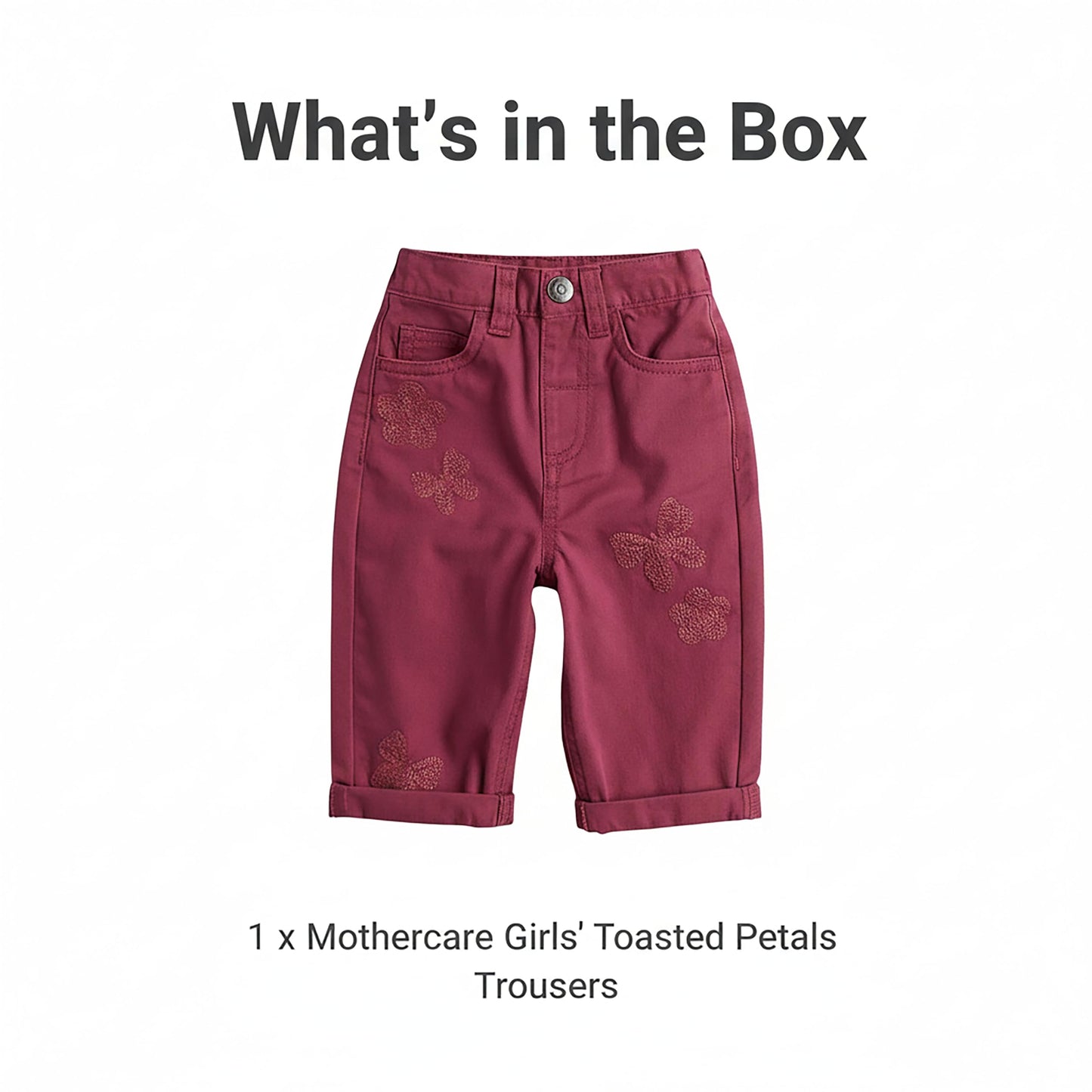 Mothercare Girls Toasted Petals Trousers - Purple
