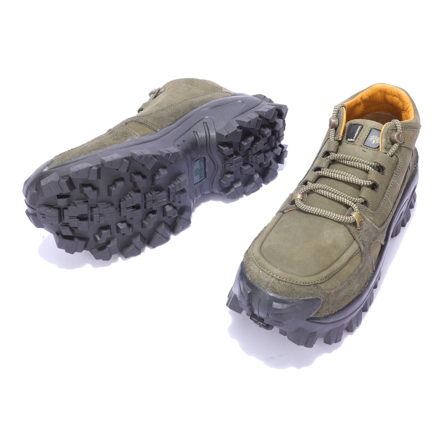 Woodland Men's Olive Leather Sneakers - 8 UK/India (42 EU)