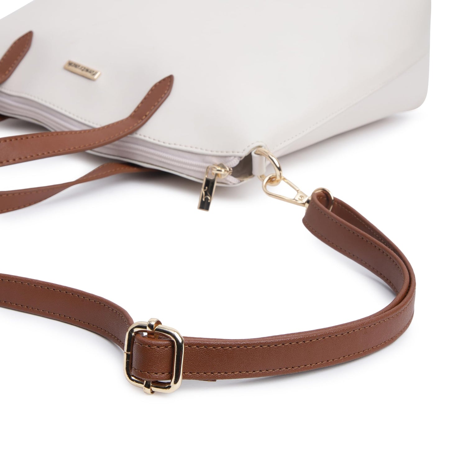 Fastrack Modern Satchel Bag for Women | Chic, Stylish Bag for Girls, Ladies, Women | Spacious Bag with Internal Organisers Made of Faux Leather (White)