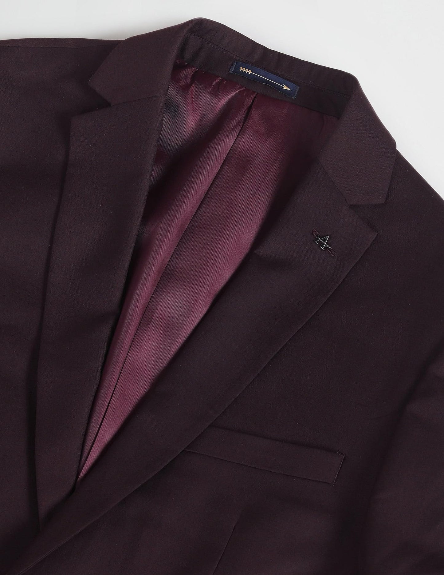 Arrow Men's Polyester Double Breasted Business Suit Pants Set (ARAGSU5582_Wine