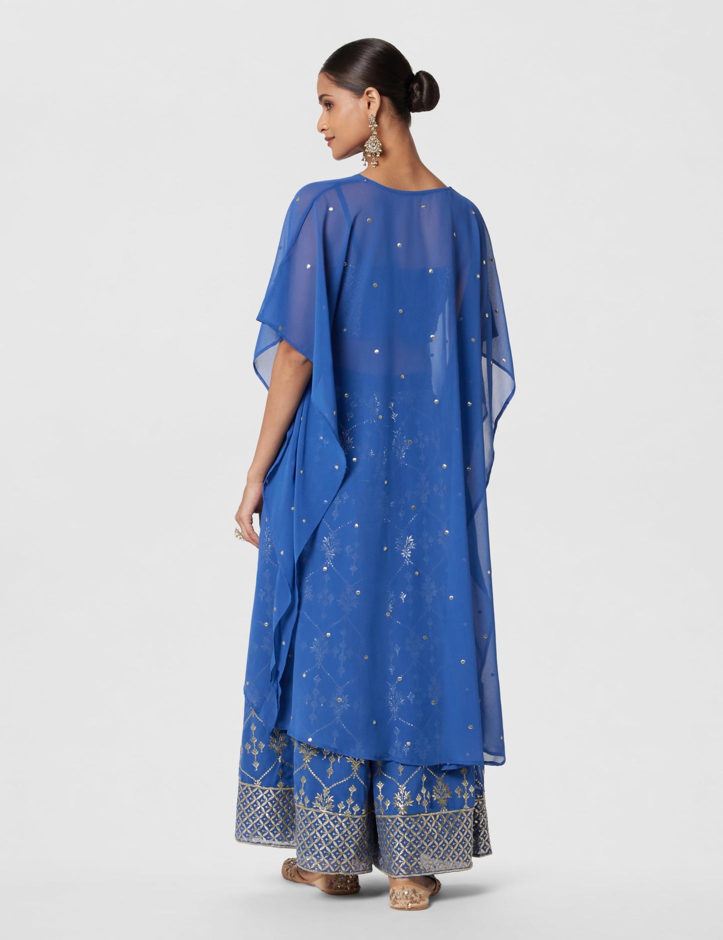 BIBA WOMEN SOLID; EMBROIDRED SHORT_KURTA MIX AND MATCH(3 PCS SE2205_TEAL_34)