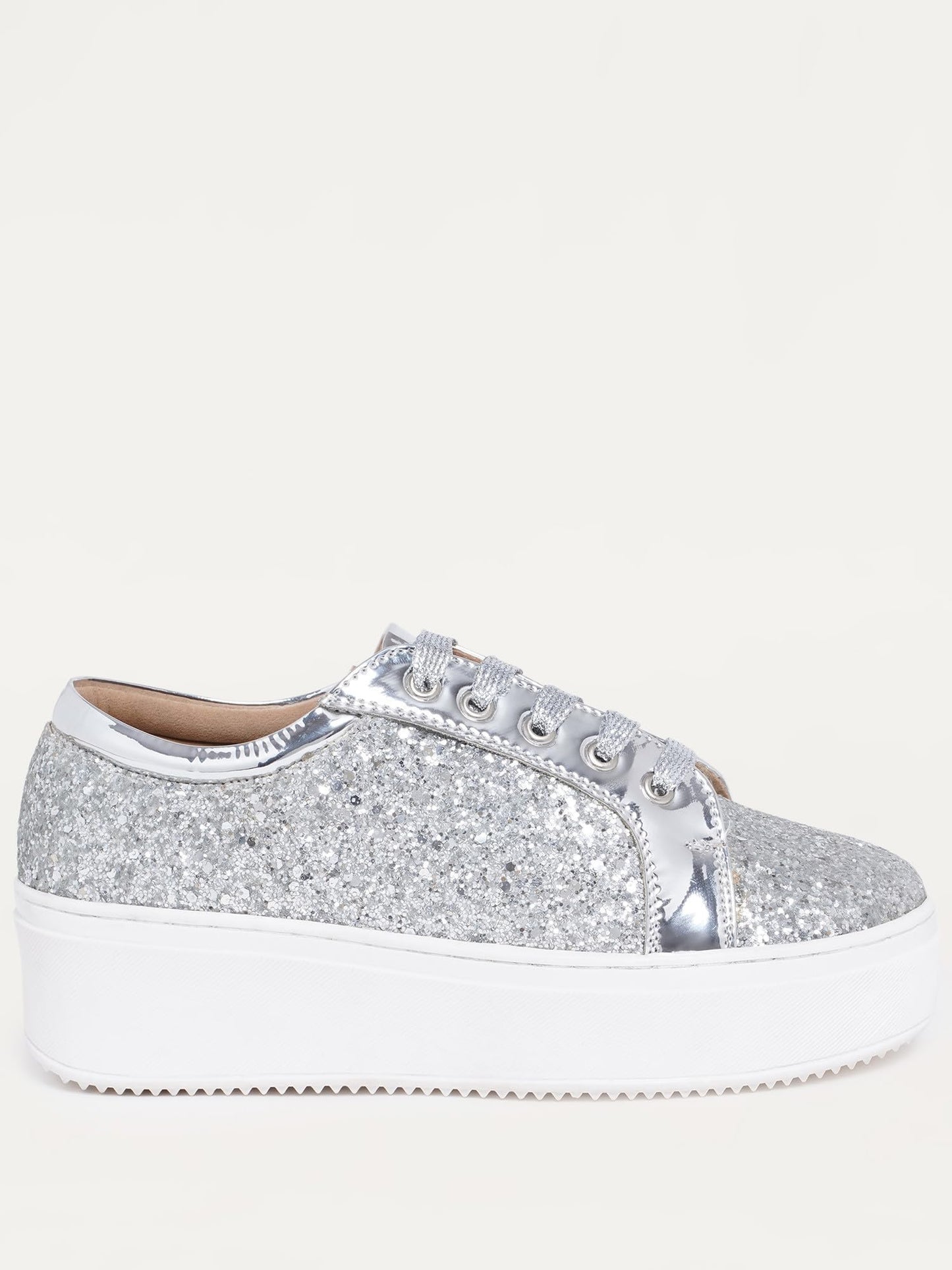 THE QUIRKY NAARI Glitterati Sneakers - Silver with Rich Design and Premium Look | Silver