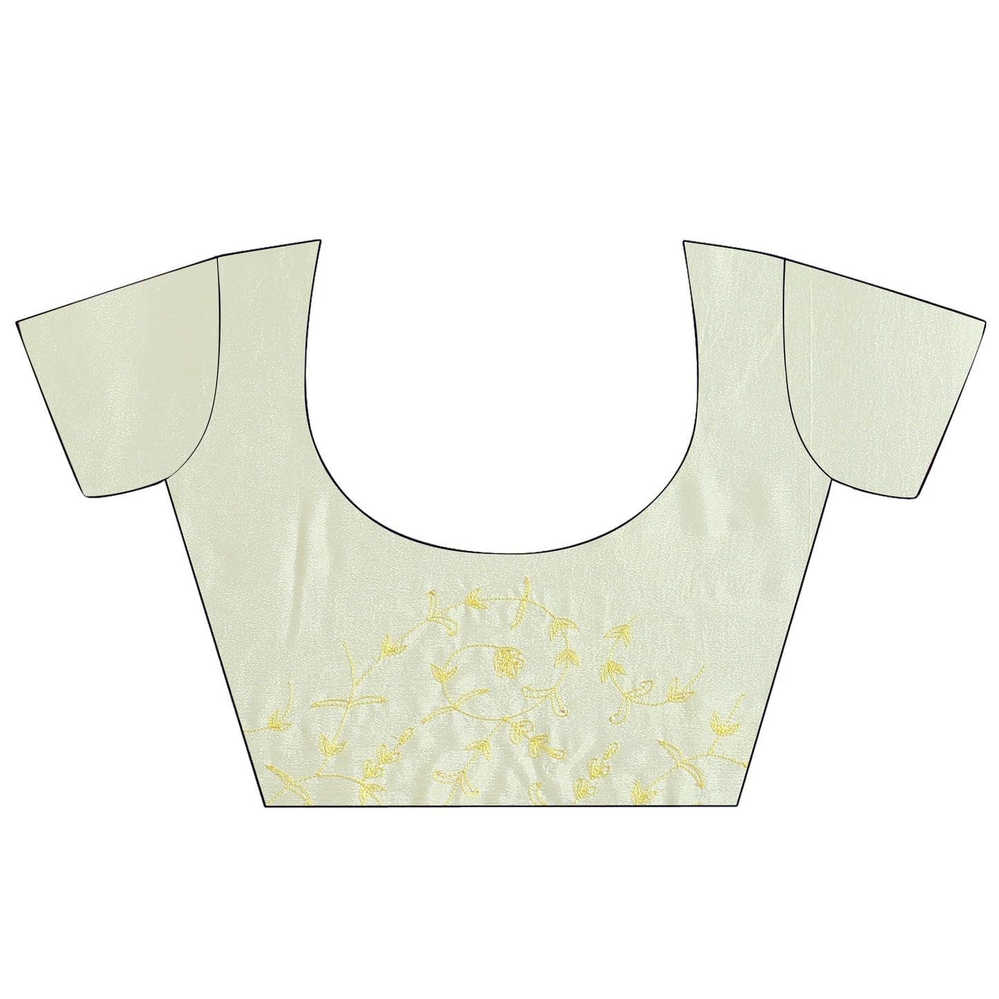 THE WEAVERS SHOP BY RAAVI Pure Chiffon Thread Jaal Hand Embroidery Saree With Unstitched Blouse