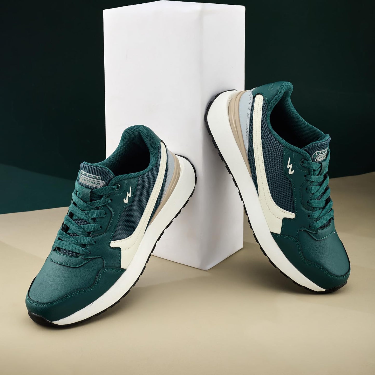 Campus Men's STOM BT.GRN/Off.WHT Sneakers - 10UK/India 1 Pair