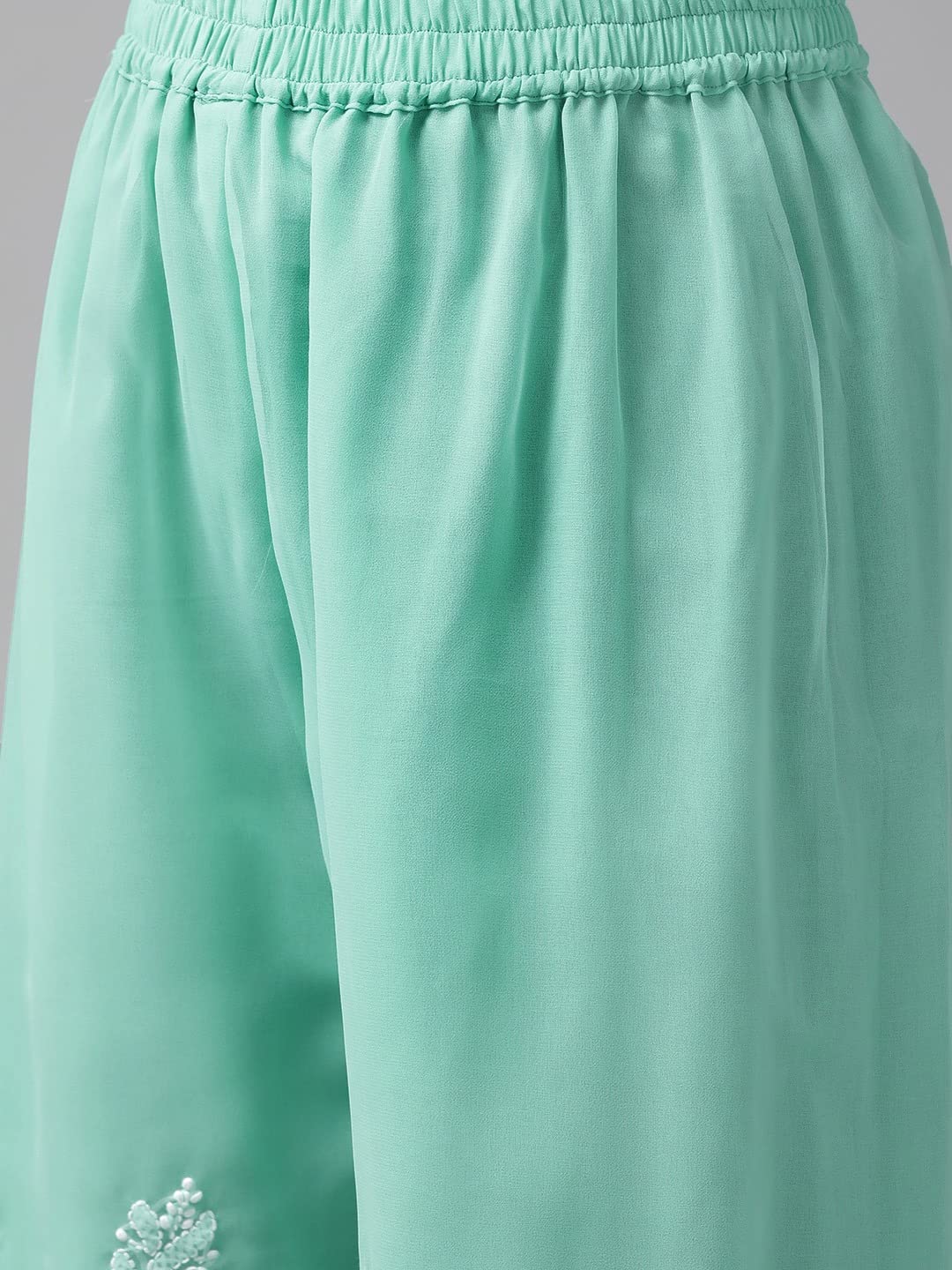 Ada Hand Embroidered Lucknow Chikankari Unstitched Georgette Dress Material Suit Set for Women A211211 Sea Green