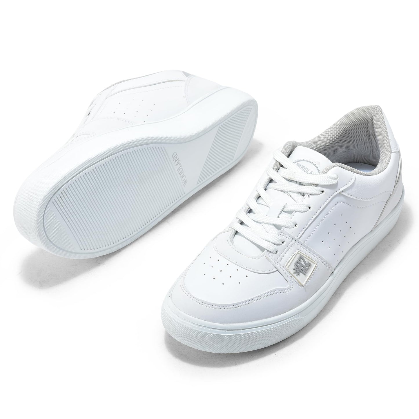 Woodland Men's White PU Sneakers-8 UK (42EURO) (OSNK 4988023)
