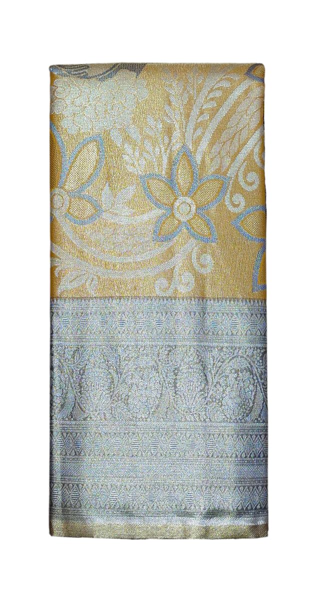 VFCollections Women's Kanchipuram Silk Pure Pattu Sarees With Blouse (VFC662-2)