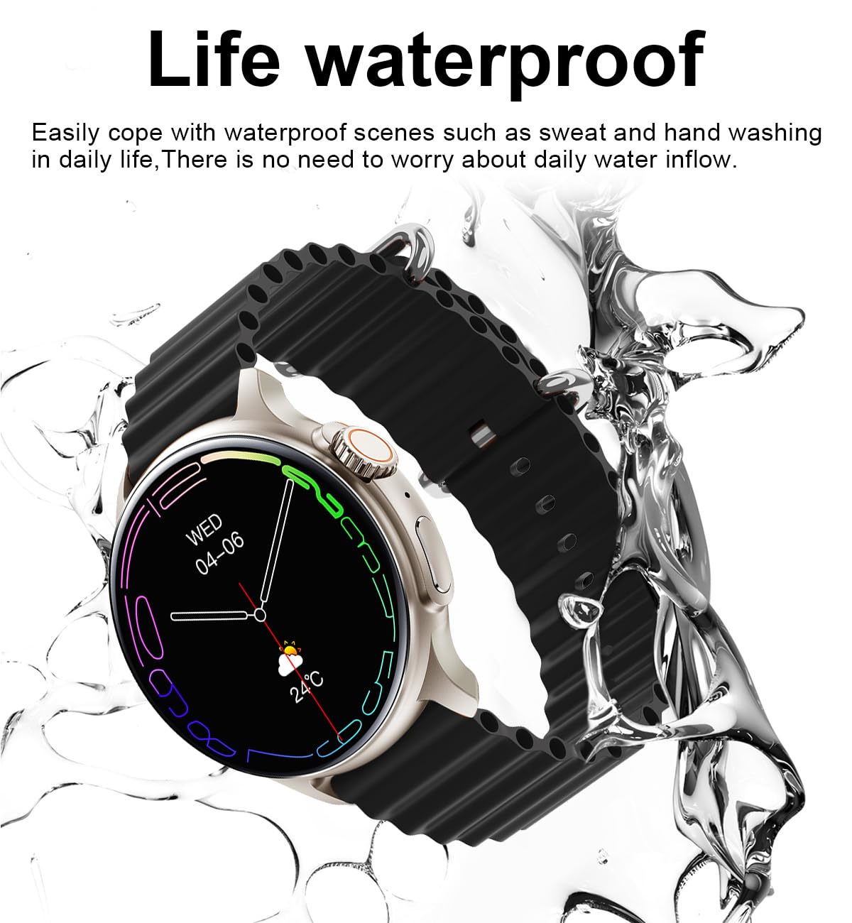 French Connection Nexus Premium Smart Watch with Black Silicone Strap - FCSW03-2