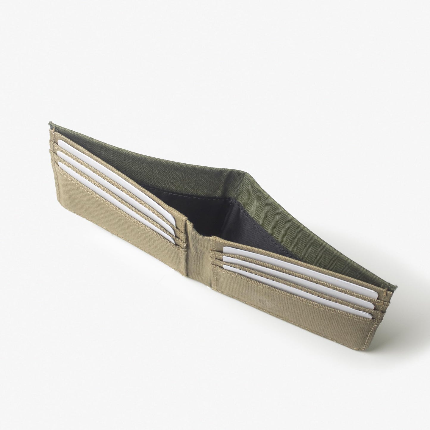 Bellblock Slim Sleeve Canvas Wallet for Men/Women | Minimal Handcrafted Wallet | with Sim, Mobile Pin & Hidden Extra Card Slots | Olive Green