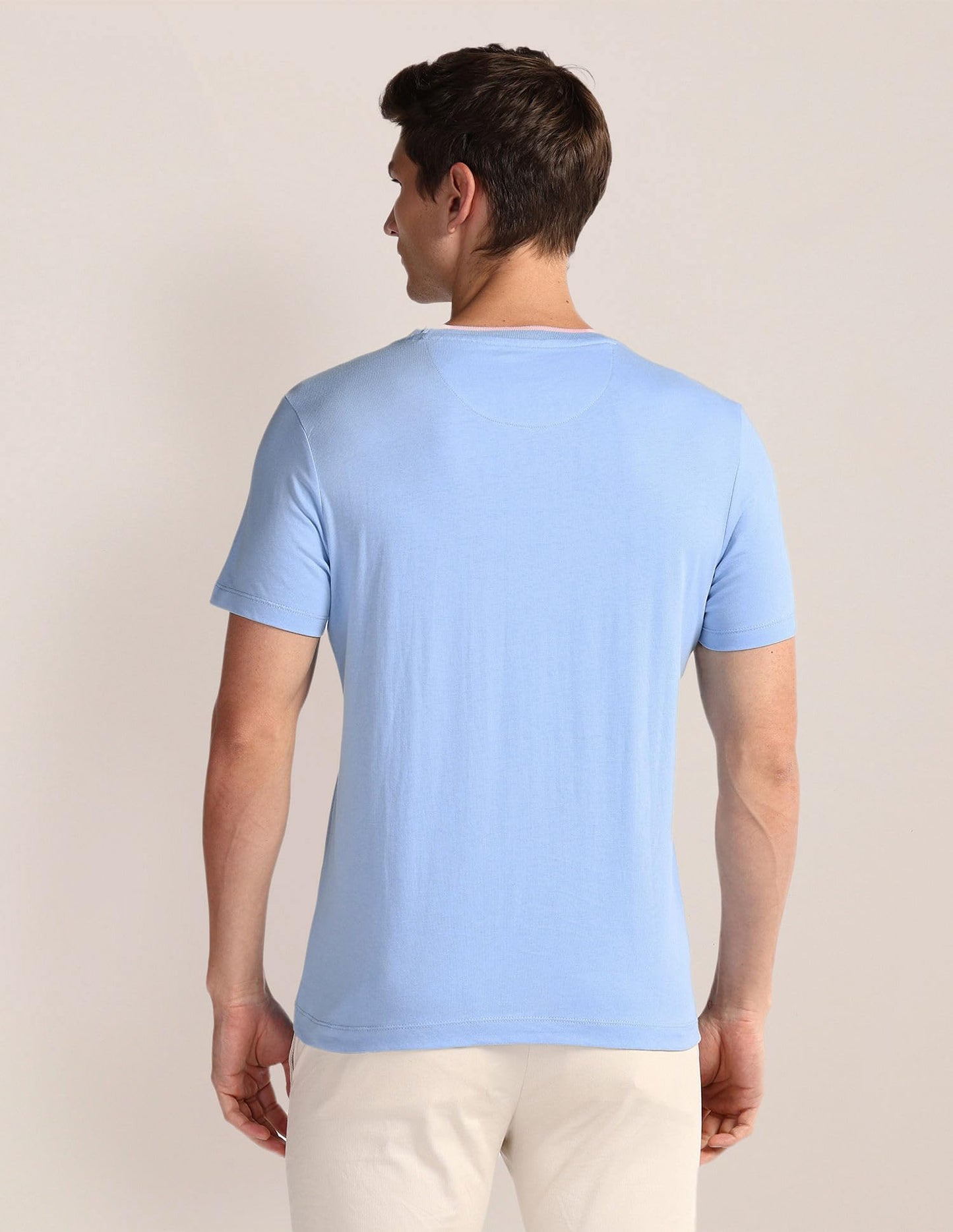 U.S. POLO ASSN. Brand Printed Cotton T-Shirts for Men - Slim Fit, Half Sleeves Mens Casual T Shirts Blue