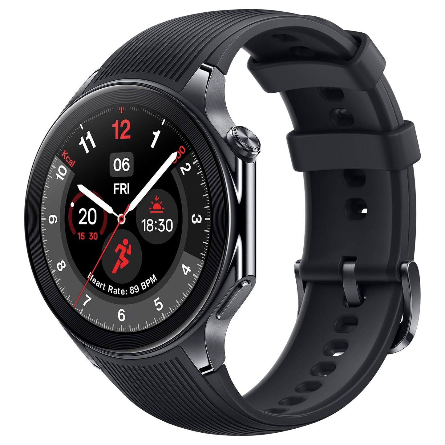OnePlus Watch 2 with Wear OS4,Snapdragon W5 Chipset,Upto 100 hrs Battery Life,1.43’’ AMOLED Display,Stainless Steel & Sapphire Crystal Build,Dual Frequency GPS,IP68 & Bluetooth Calling (Black Steel)