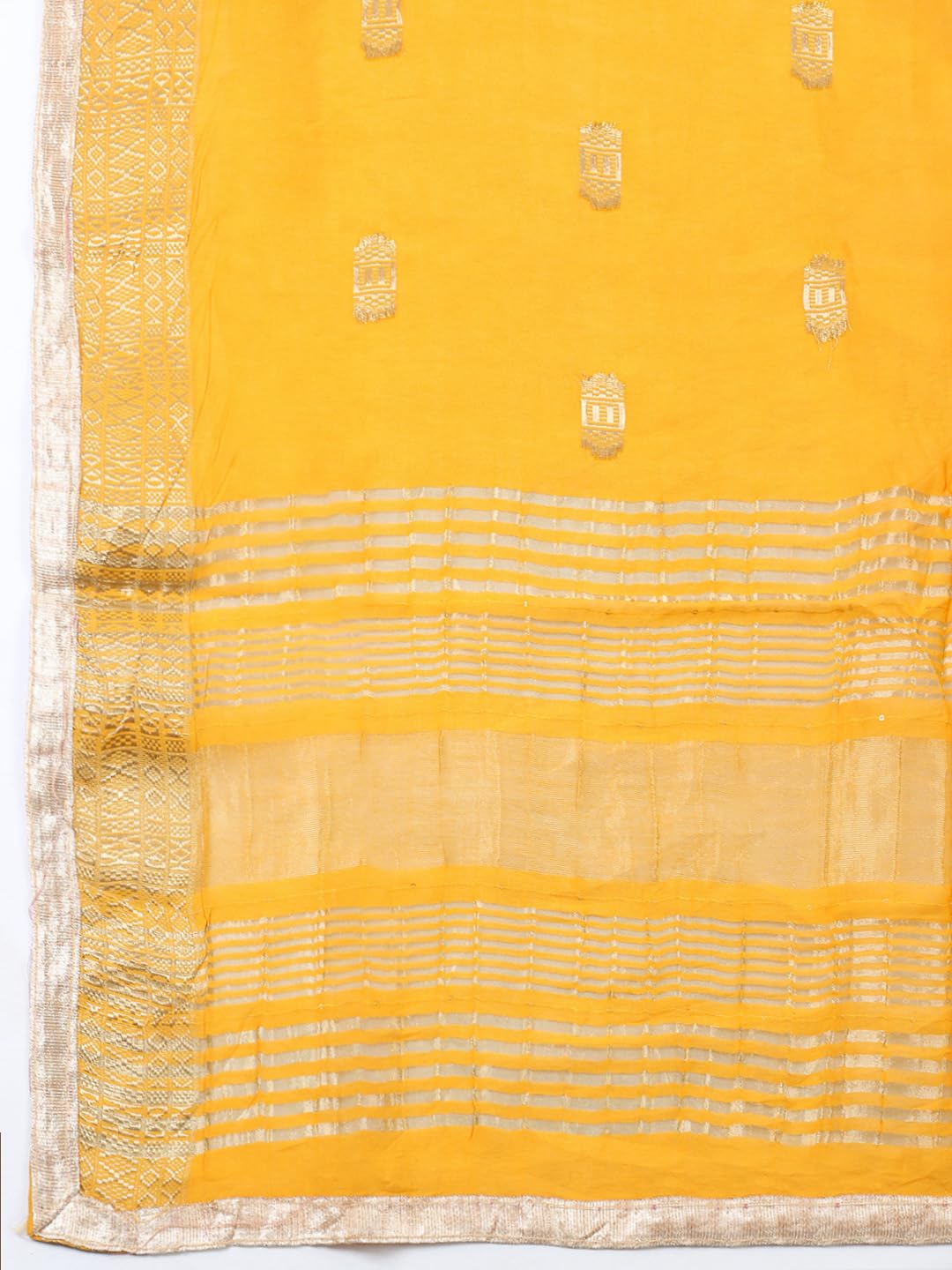 Meena Bazaar Printed Cotton Unstitched Kurta with Bottom & Dupatta