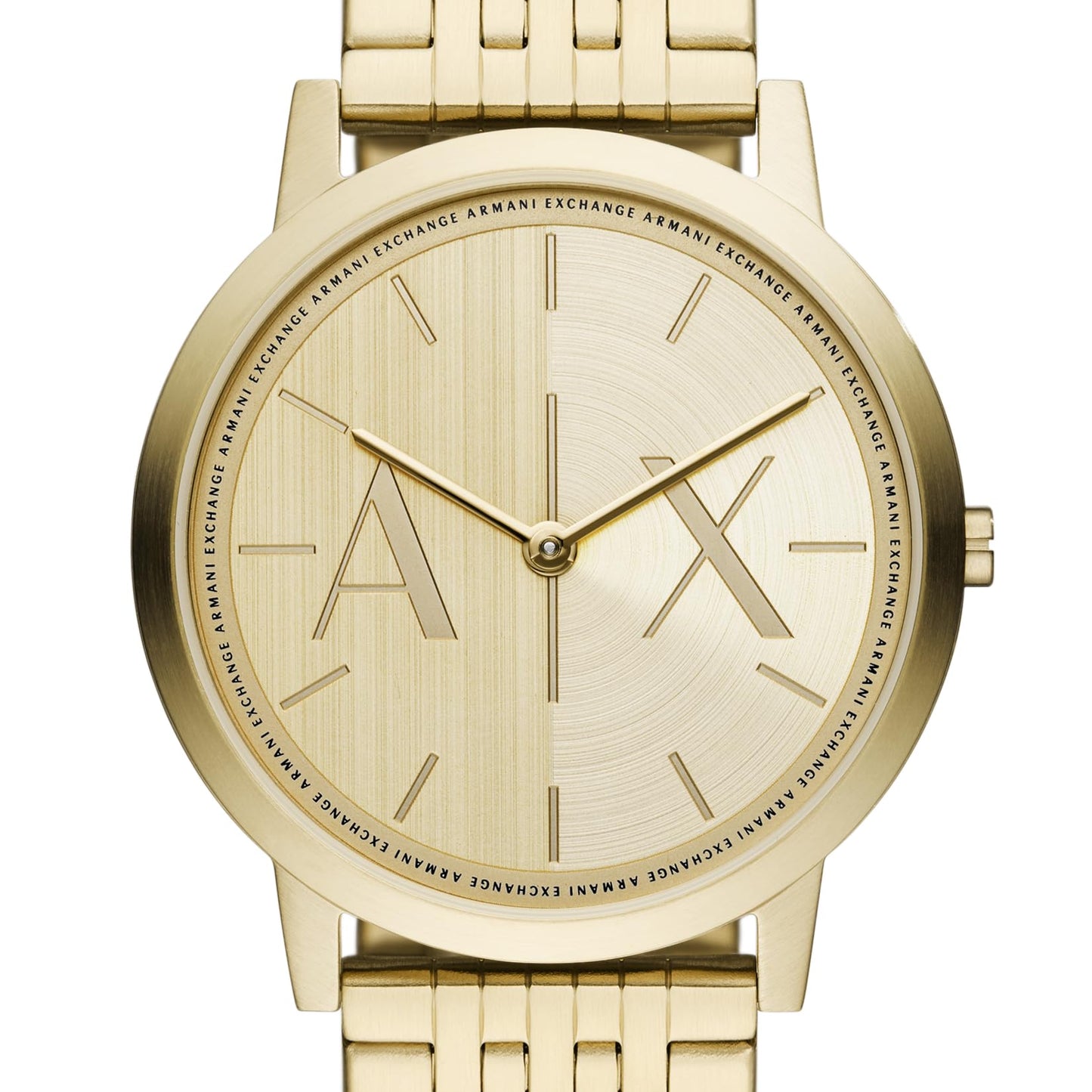 Armani Exchange Stainless Steel Analog Gold Dial Men Watch-Ax2871, Gold Band