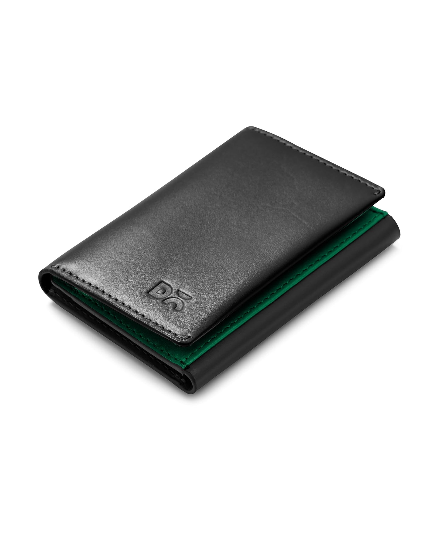 DailyObjects Black Even Wrap Card Wallet | Men Women | Premium Design | Full-Grain Leather | Handcrafted | Card Holder | 8 Cards Slots | Dual-Tone Colorways | Magnetic Closure