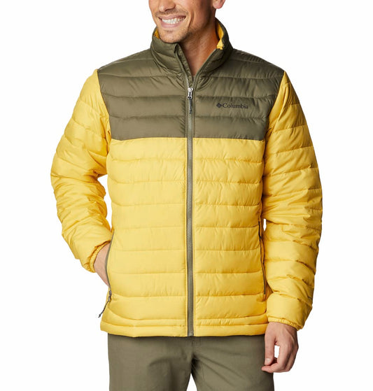 Columbia Mens Powder Lite Jacket, Golden Nugget, Stone Green, L