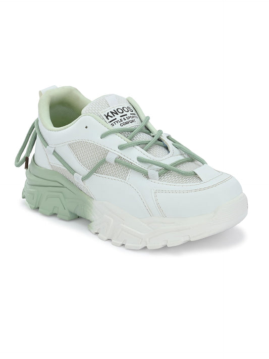 KNOOS Stylish Trendy Lightweight Canvas Casual High Top Sneaker Shoes For Women's & Girls| Sneakers| White Shoes, 5 UK