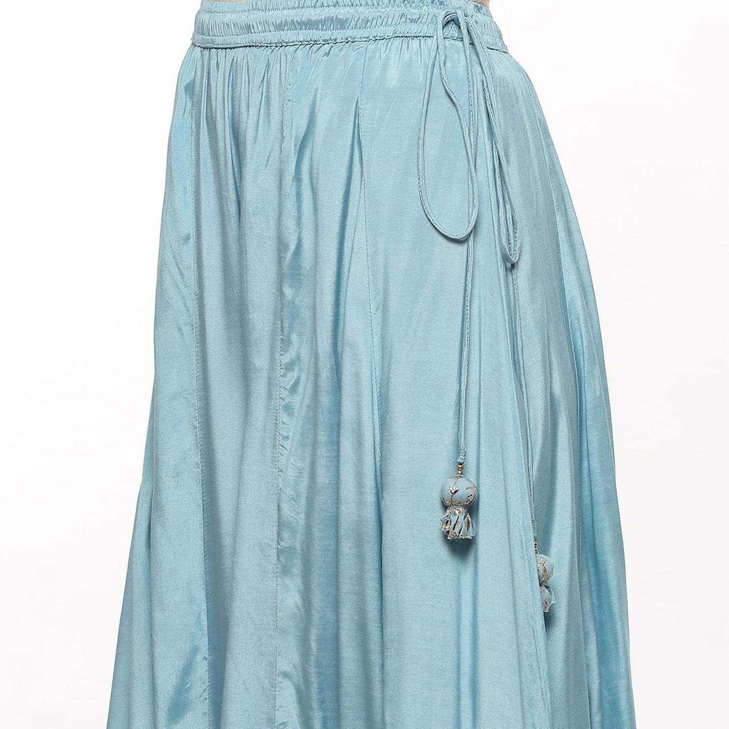 BIBA Viscose Women Printed Relaxed Salwar Kurta Dupatta(Skdkinari8540_Pastel Blue_36)