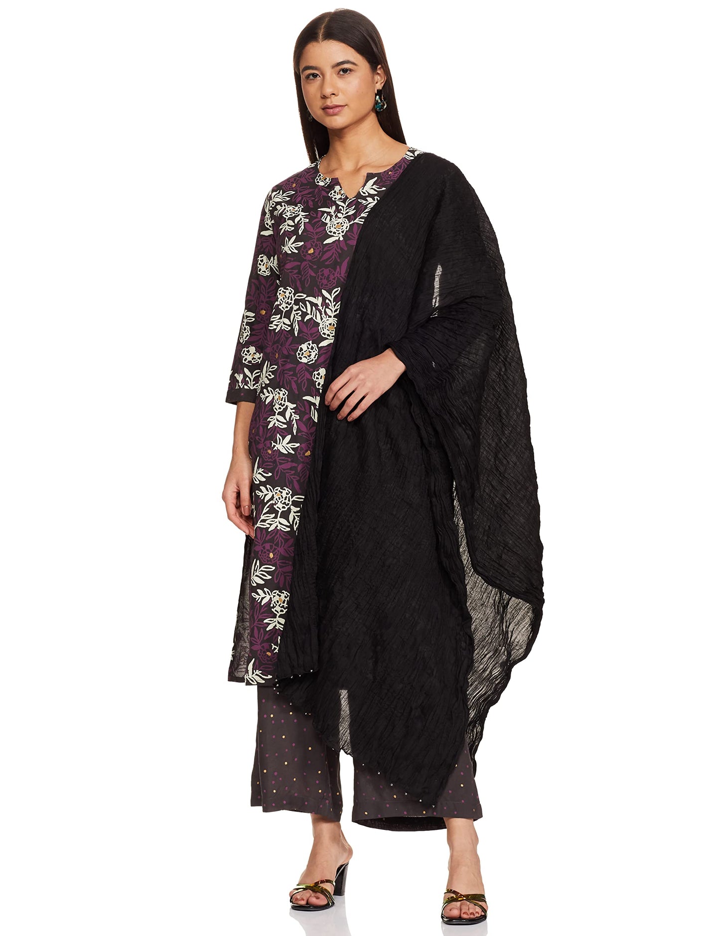 Max Women Women Crushed Dupatta (NOOSCTD21BLBLACK_FS)