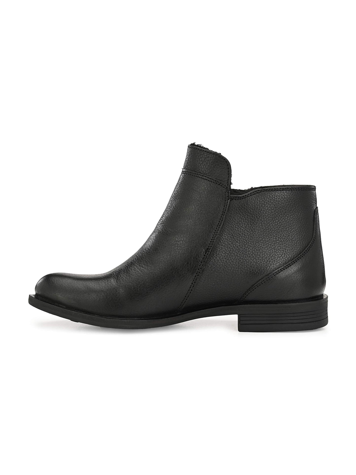 Delize Flat Genuine Leather Ankle Boots for Women (Black, Numeric_4)