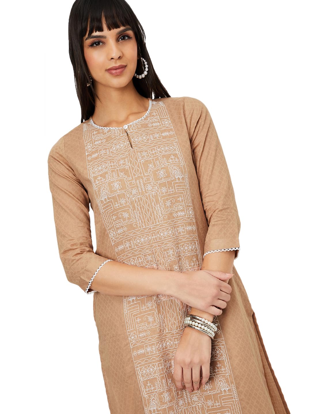 Max Women's Cotton Blend Regular Fit Regular Kurta