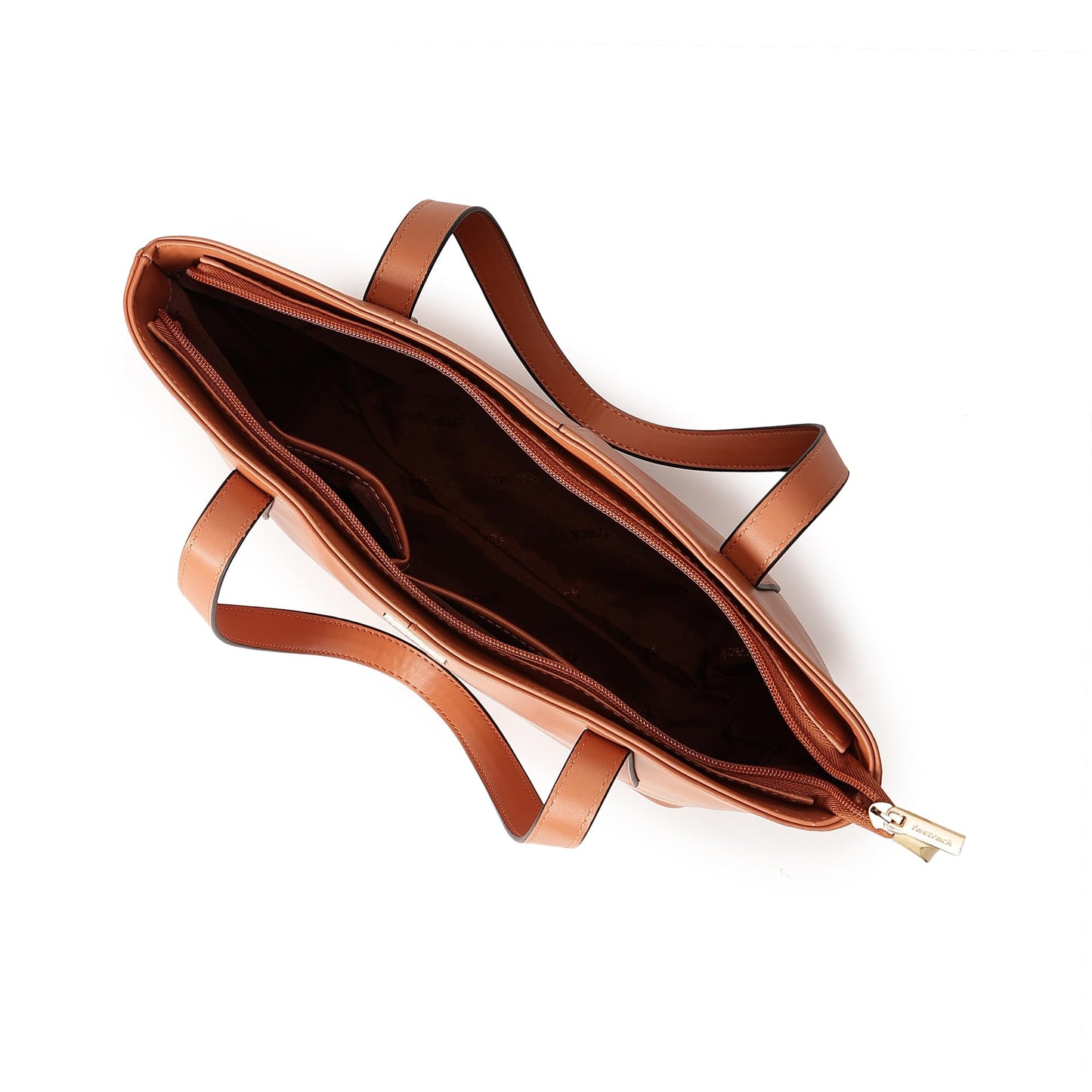 Fastrack Structured Solid Tote Bag for Women, Girls and Ladies with Top Zipper Closure | | Fits Upto 14" Laptop | Totes for Daily Office Use | Ladies Purse Handbag | Totes for Casual Carry