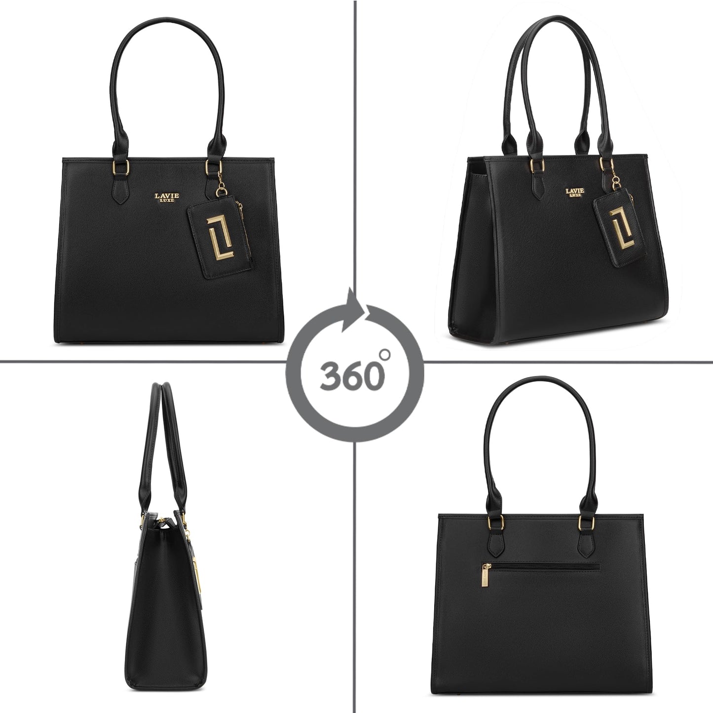Lavie Luxe Women's Duo Quad Pro Tote Laptop Bag | Tote Laptop Bag for Work | Ladies Purse | Stylish Shoulder Bag | Gift for Women
