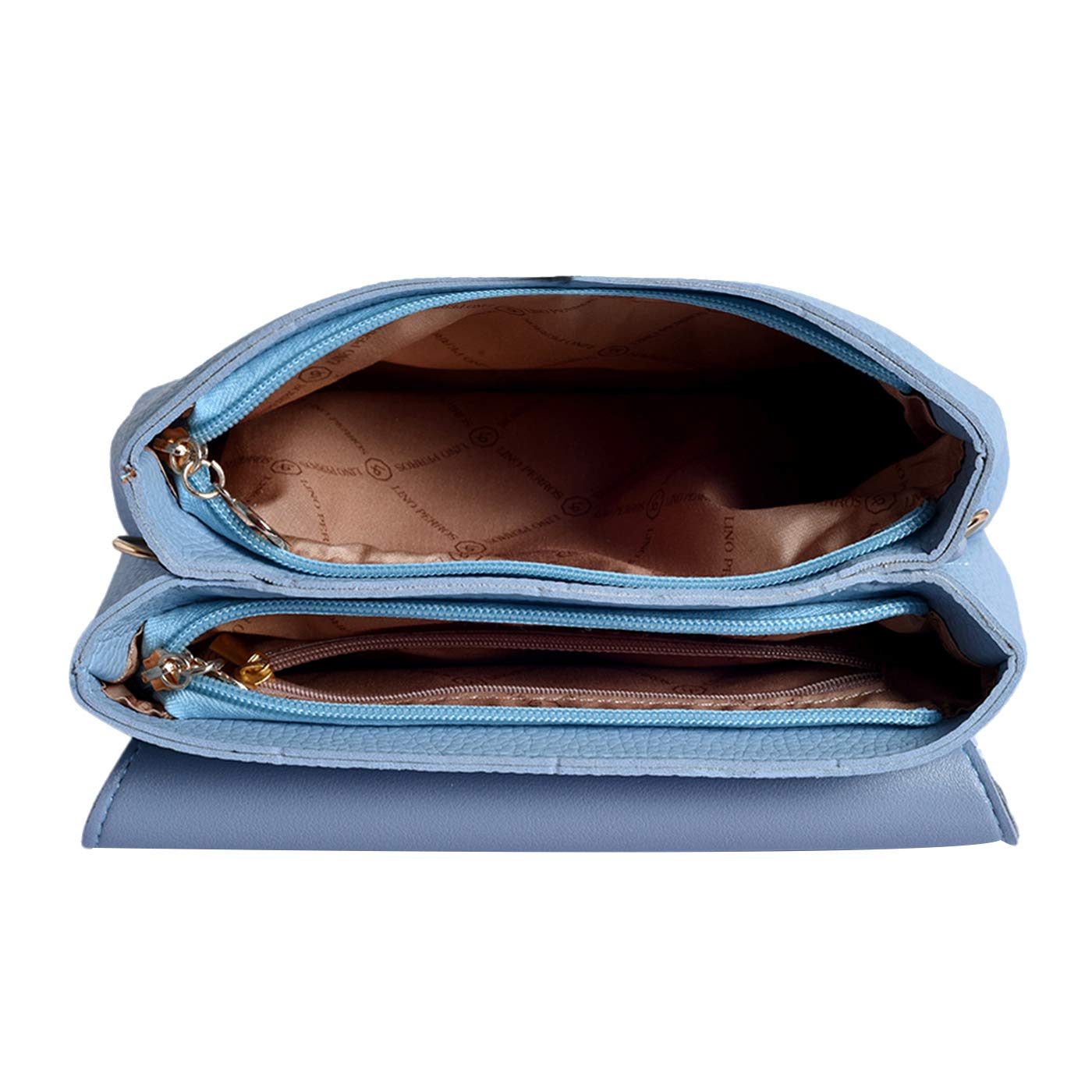 Lino Perros Lavender Faux Leather Sling Bag (BLUE)