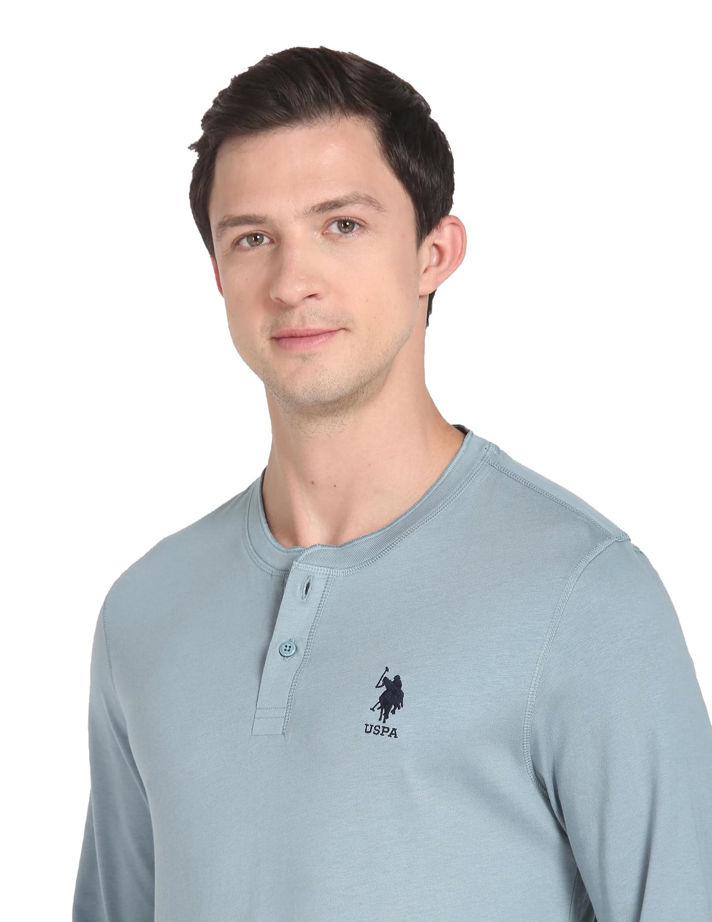 U.S. POLO ASSN. Men's Cotton Regular Fit T-Shirt (I694-Pl_Large,Lead, Grey