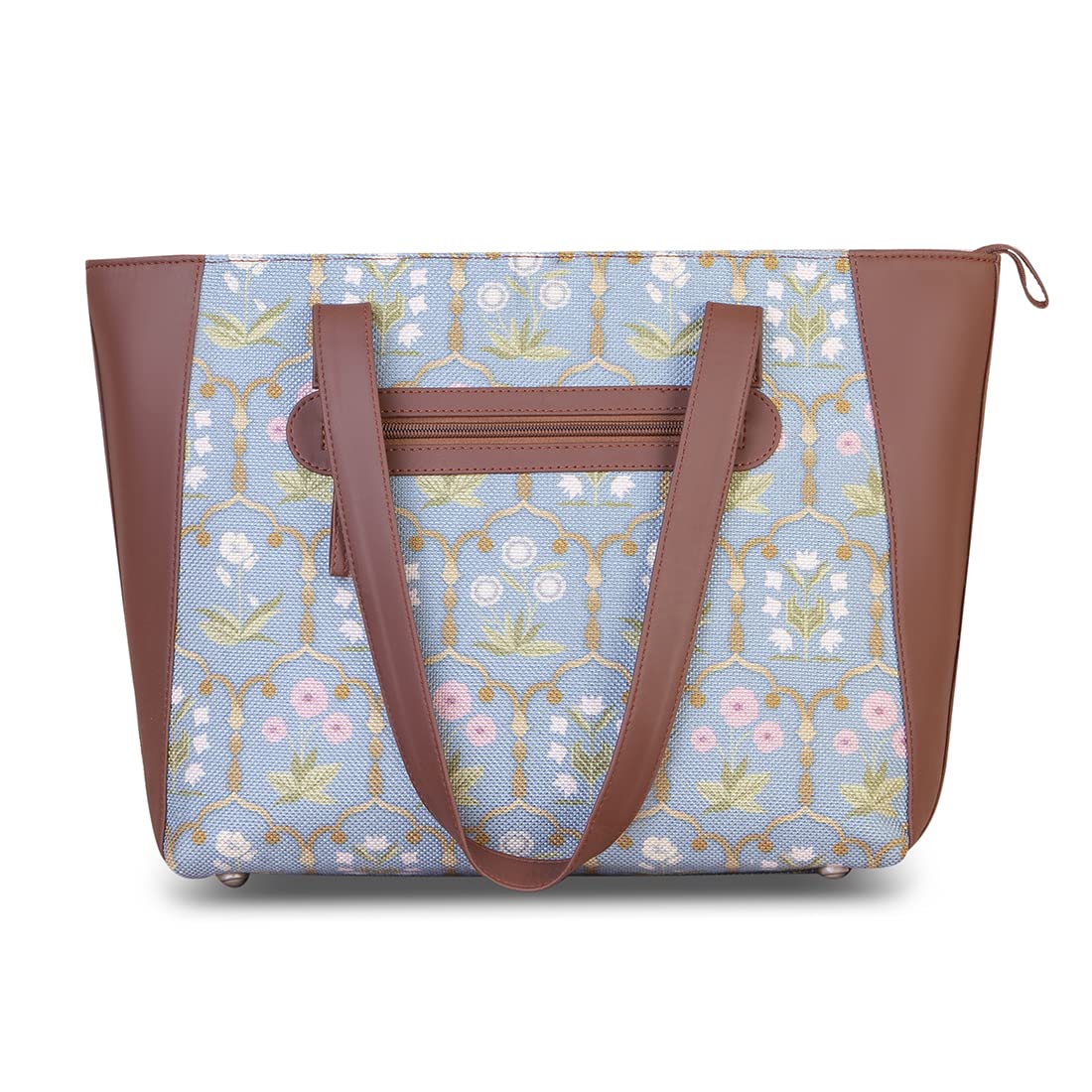 ZOUK Women's Handcrafted Blue Side Tote Bag and Handbag for Office and College