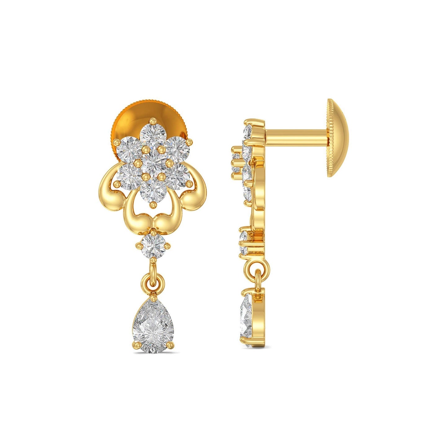 Joyalukkas Impress Collection 22k Yellow Gold Stud Earrings for Women