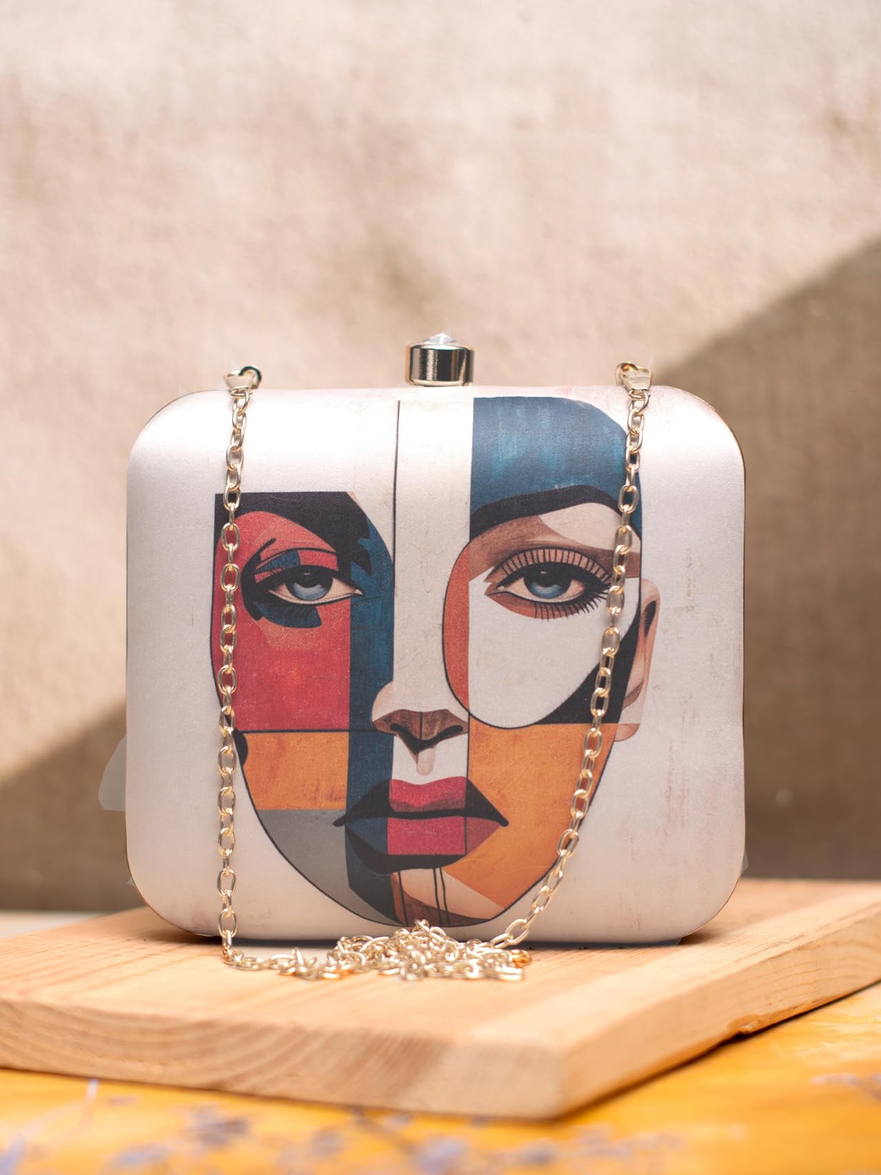 Artklim Abstract Art Portrait Printed Clutch