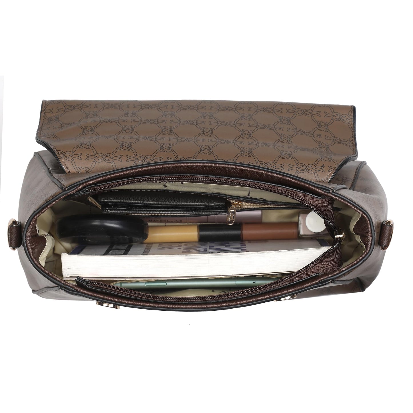 Lavie Women's Mono Beech Flap Satchel Bag for Women | Satchel Handbag for Work | Ladies purse | Stylish Shoulder Bag | Gift for Women