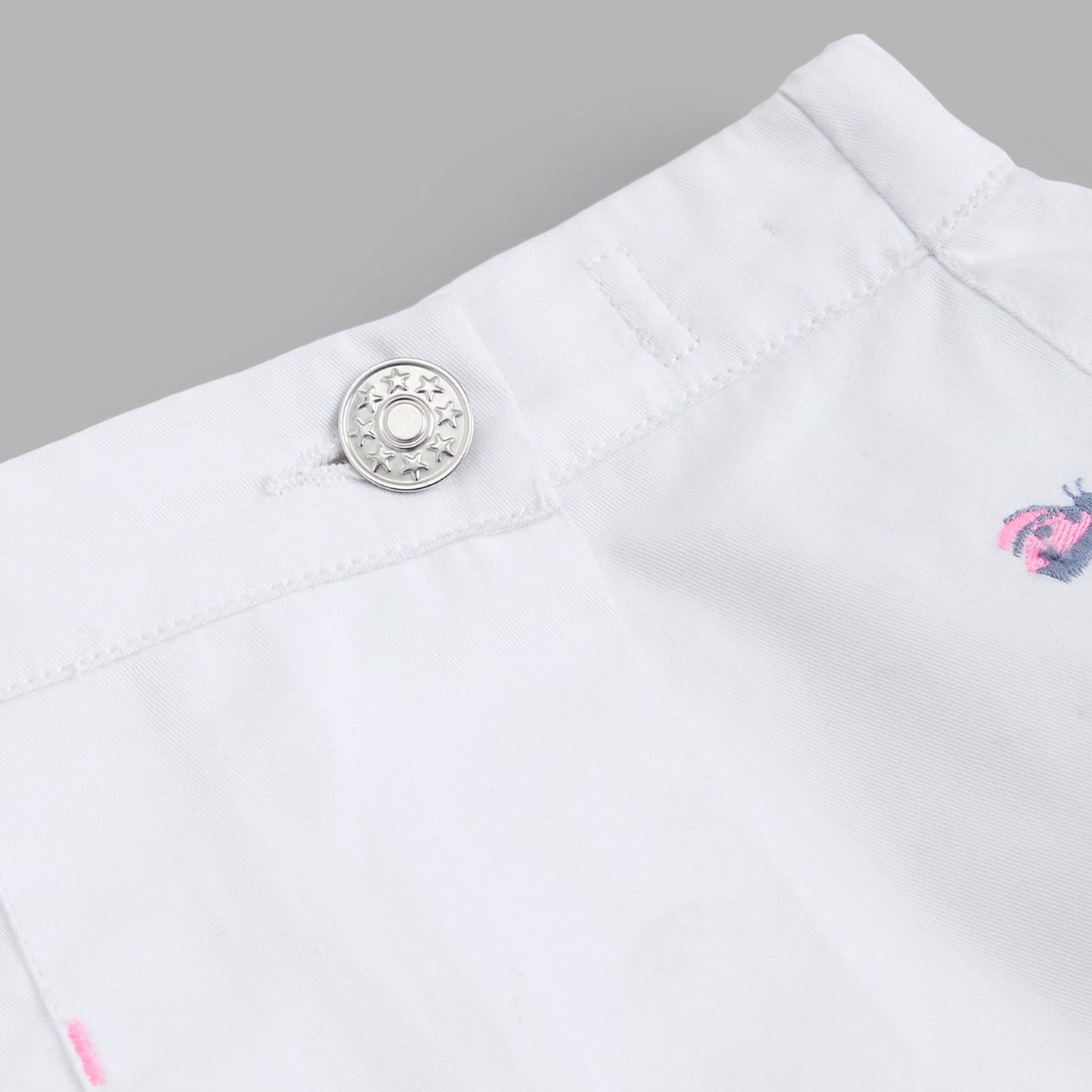 Hopscotch Girls Floral Print Embroidered Denim Skorts (7-8 Years)