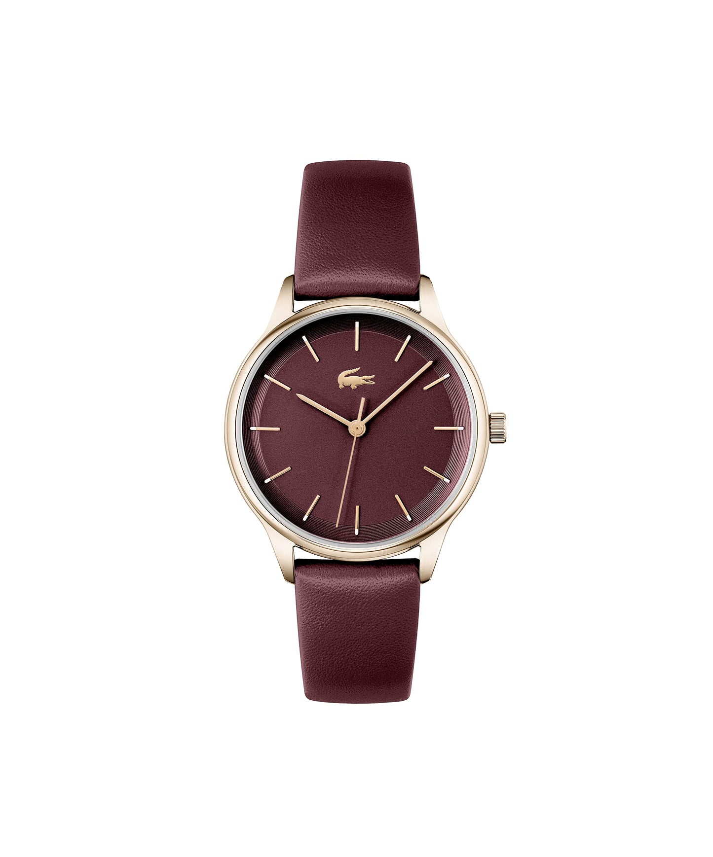 Lacoste Club Qtz Basic Red Round Dial Women's Watch|Red Leather Material|Red Color Band - 2001256