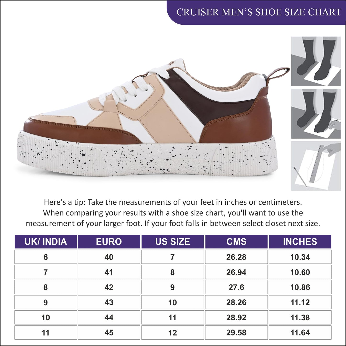 Cruiser Sneaker for Men | Comfort & Style with Soft Cushioned Insole | Trendy Lace-Up Design for Casual Outfits